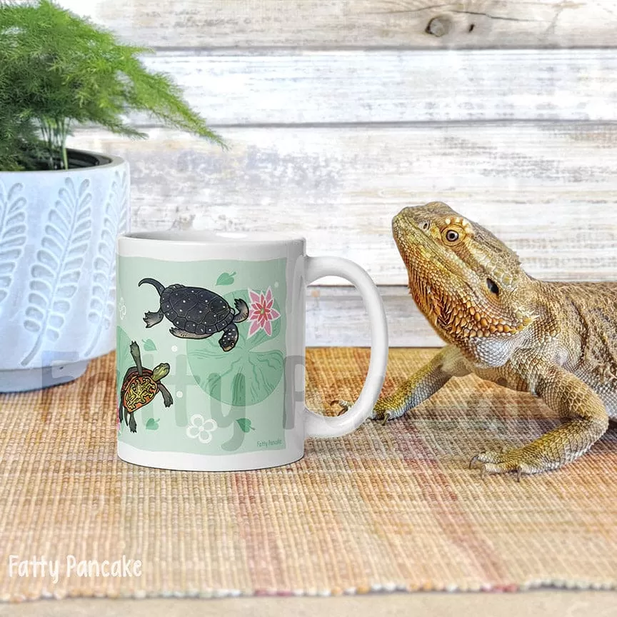 Turtles Mug, Red Eared Slider Mug, Spotted Turtle, Diamondback Terrapin, Painted Turtle, Ceramic Drinkware