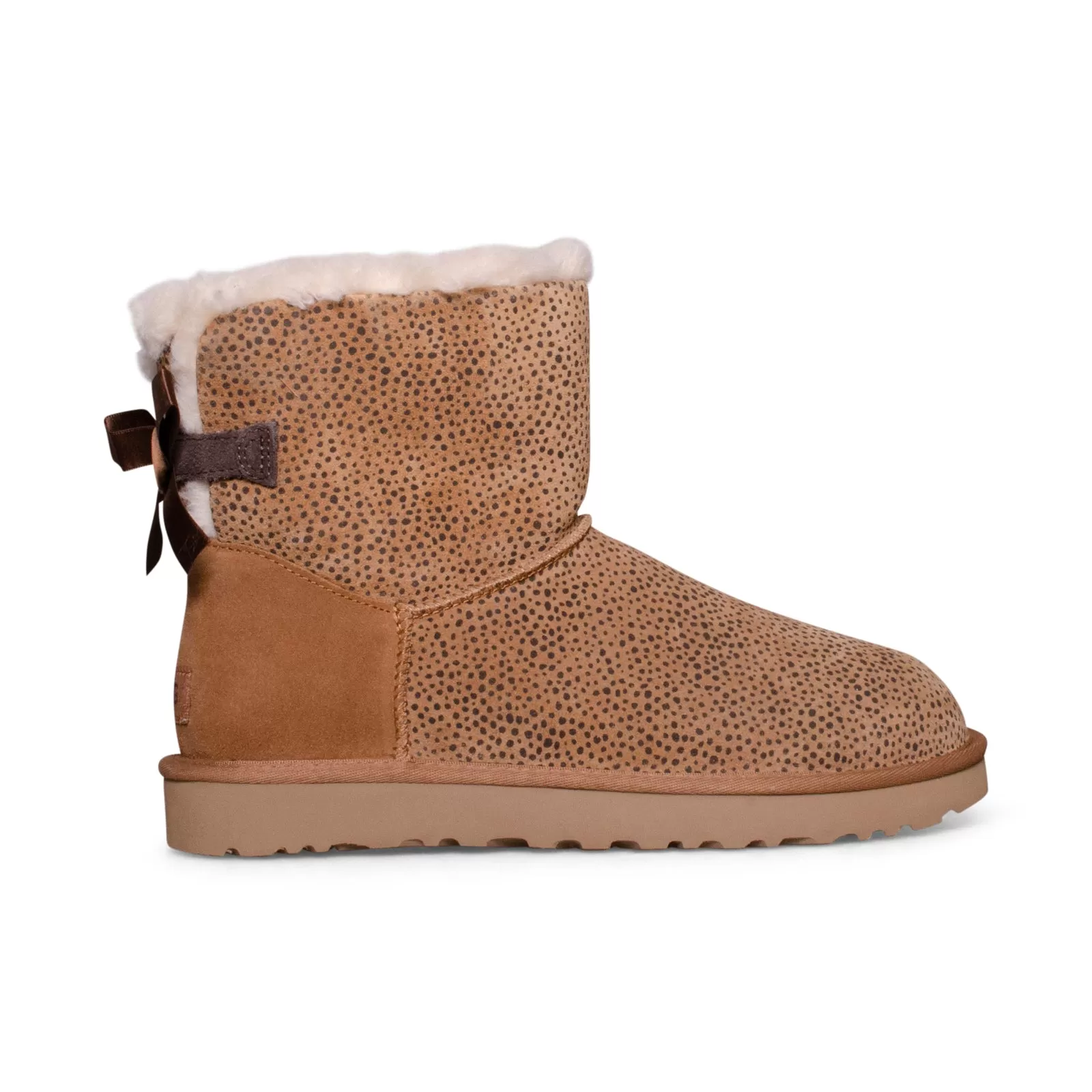 UGG Mini Bailey Bow Micro Cheetah Chestnut Boots - Women's