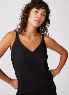 Viscose Satin Cami in Black