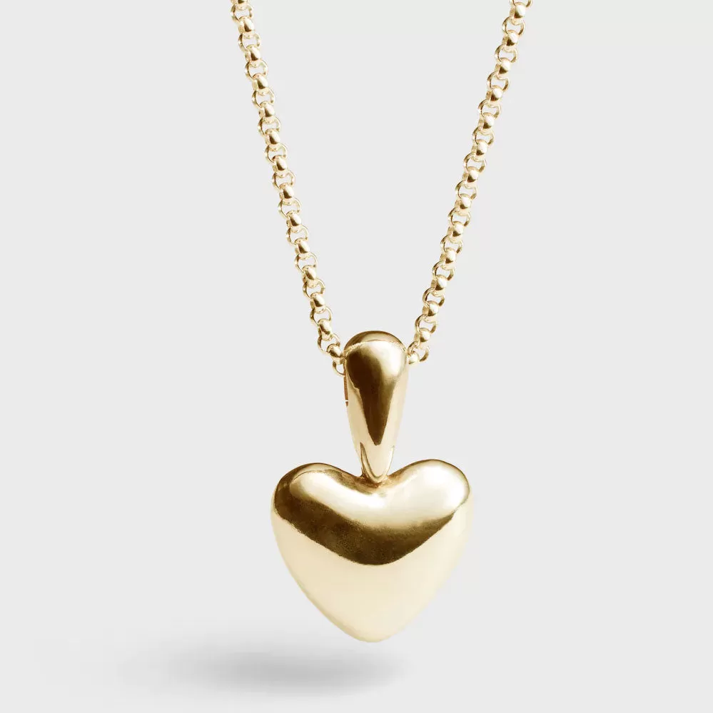 Voluptuous Heart Necklace, Gold